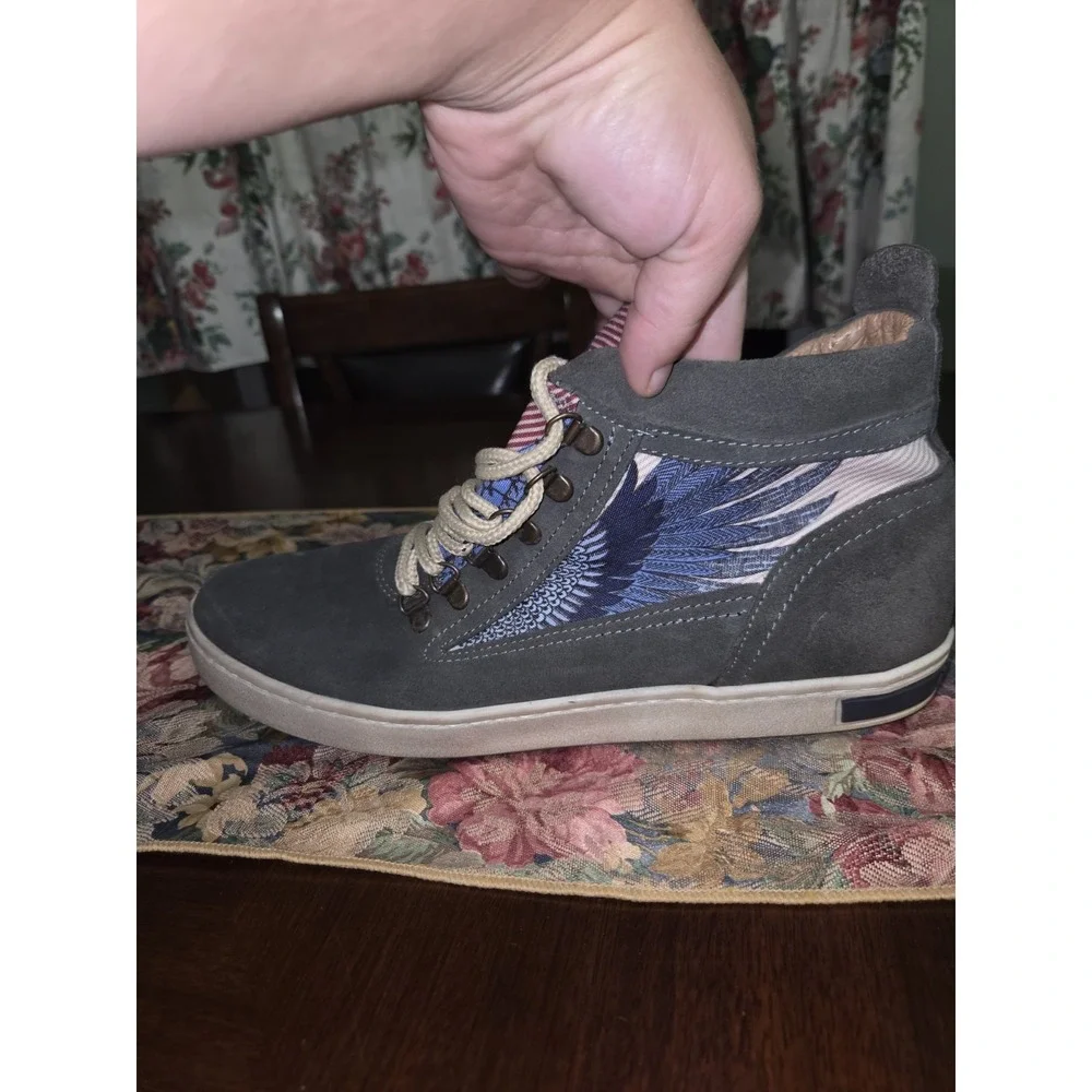 Inkkas Bald Eagle Camping Boot Men's 11 Women's 13 Gray Suede Shoes High Top